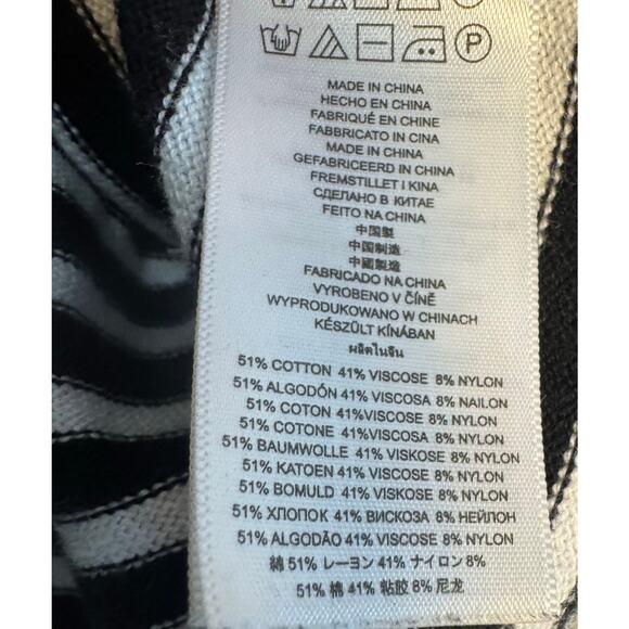 Michael Michael Kors Black White Striped Sweater Women’s Size M Long Sleeve Knit - Picture 6 of 6